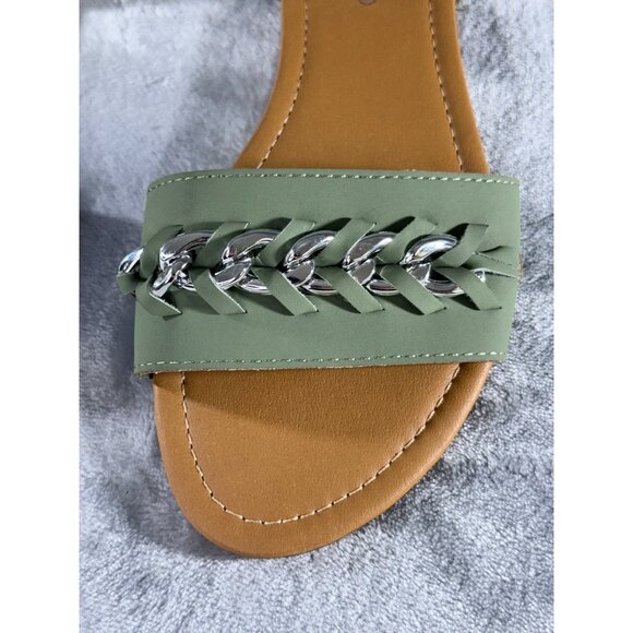 Andiamo womens sandels 8 green flat slip on - Picture 3 of 16